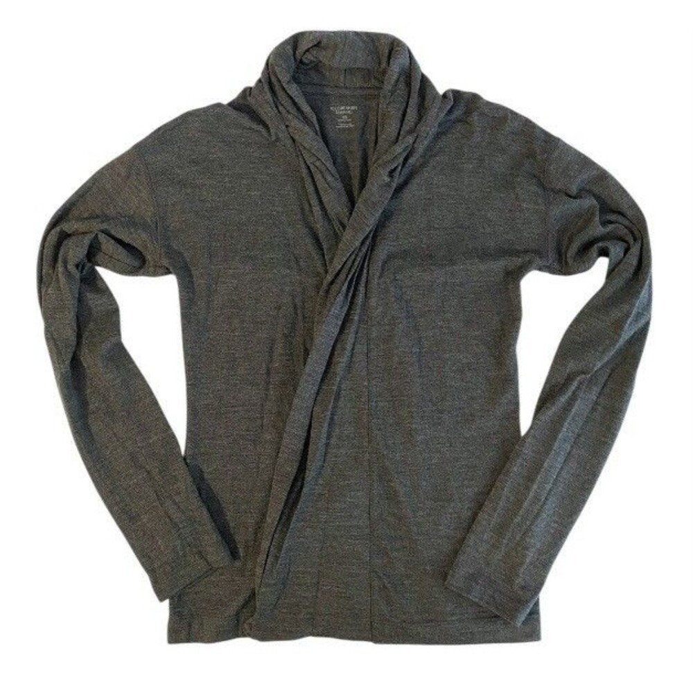Women’s Icebreaker Merino Wool Cardigan XS Dark Grey Open Front Twist Collar
